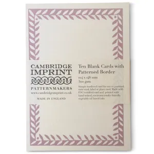 10 Postcards with Patterned Border - Cupboard Pink