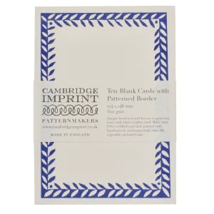 10 Postcards with Patterned Border - Scumble Blue