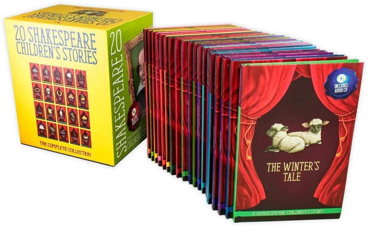 20 Children's Shakespeare Story Books with Audio CD - Tragedy & Comedy - Hardback - Macaw Books