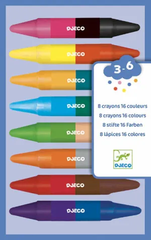 8 Double-Ended Wax Crayons