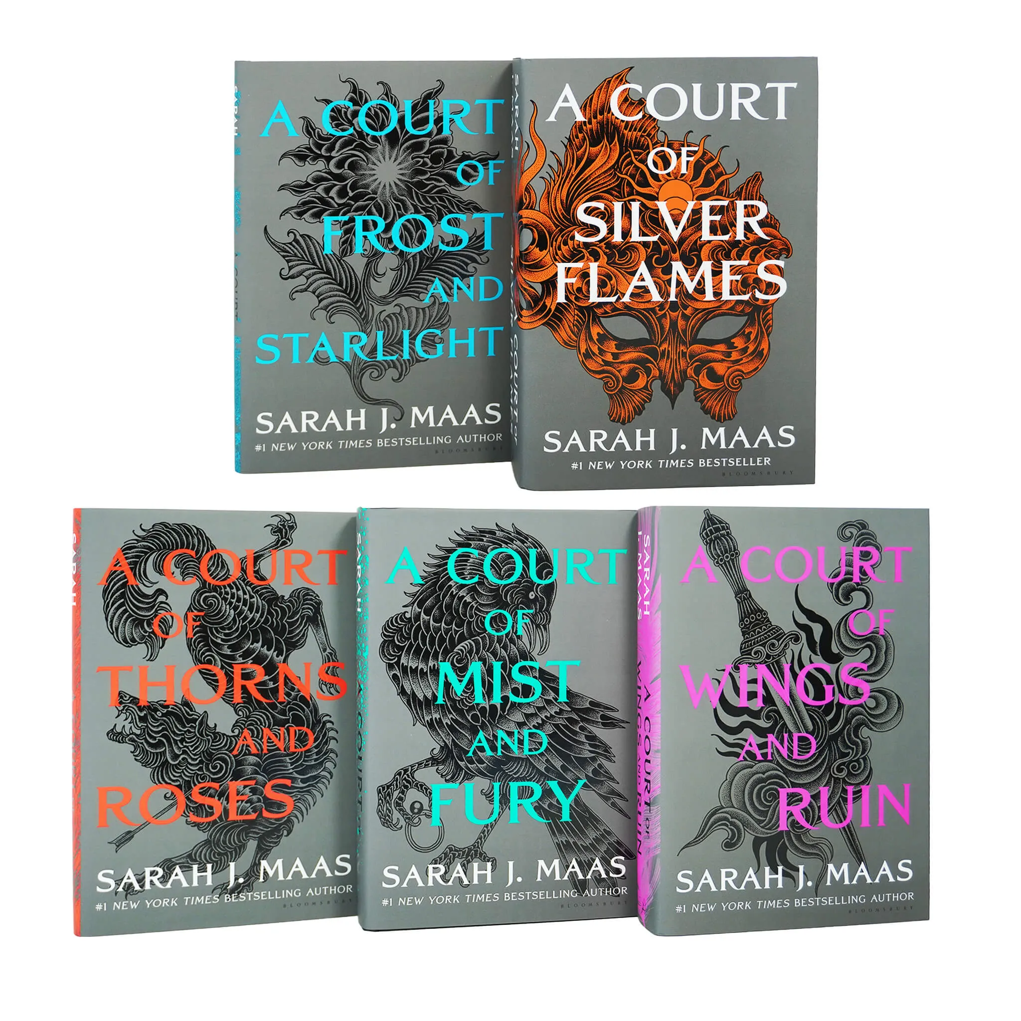 A Court of Thorns and Roses 5 Books Box Set by Sarah J. Maas - Ages 17  - Hardback