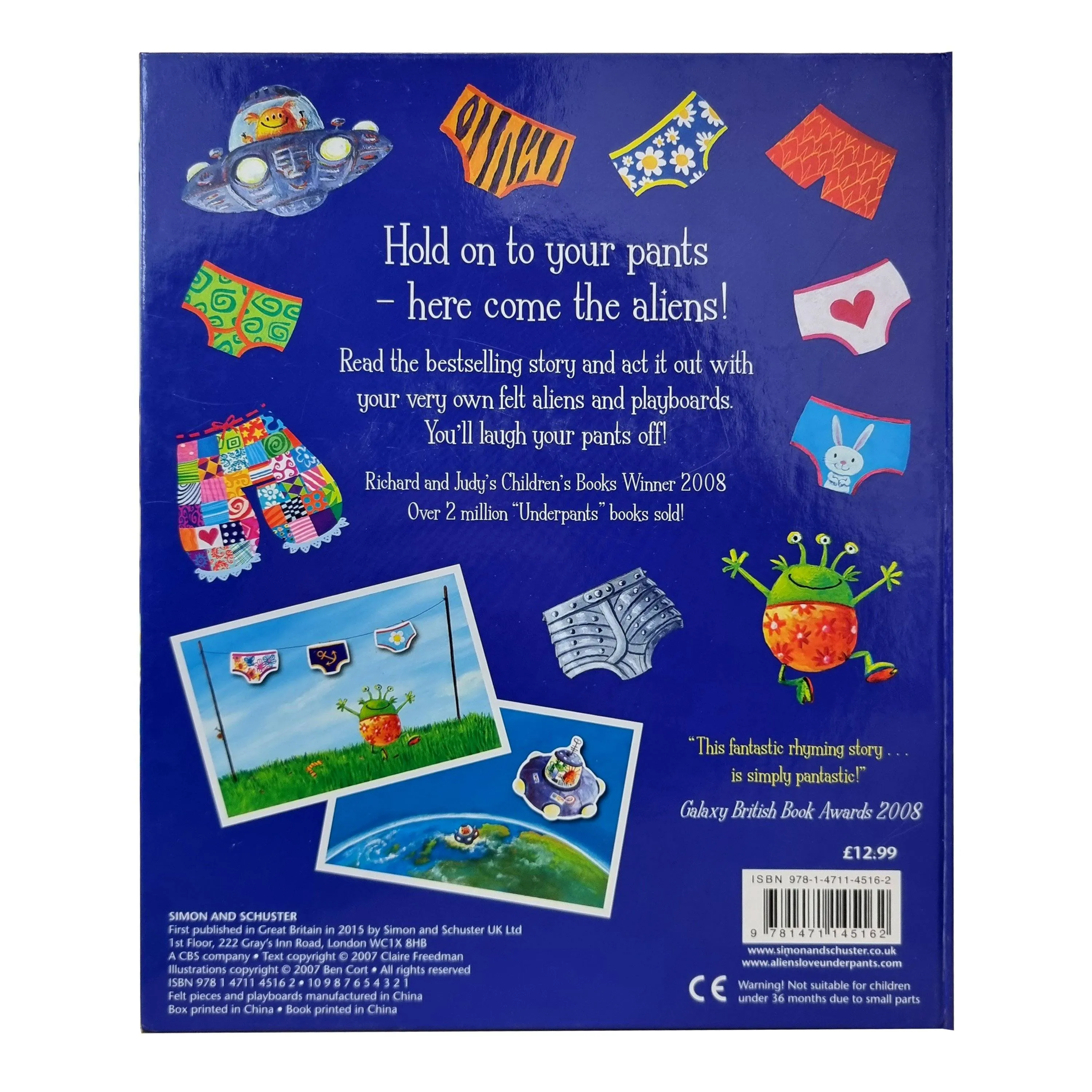 Aliens Love Underpants Felt Playset By Claire Freedman & Ben Cort - Ages 3-6 - Paperback
