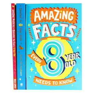 Amazing Facts Every Kid Needs to Know for 8 Year Olds Children's 3 Books Collection Set - Paperback
