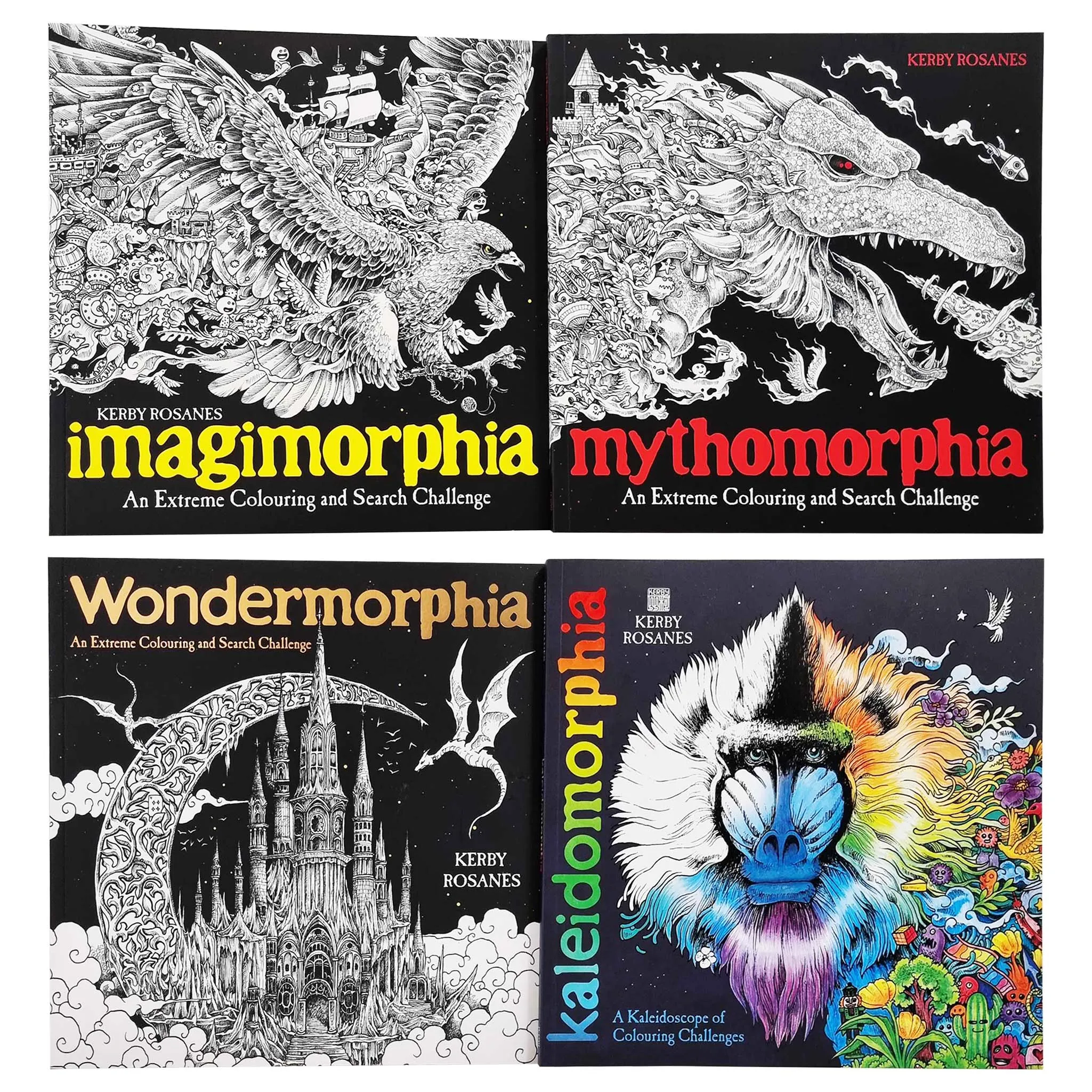 An Extreme Colouring and Search Challenge Series 4 Books Collection Set by Kerby Rosanes - Ages 8 years and up - Paperback