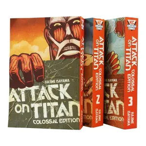 Attack on Titan: Colossal Edition Books 1-3 Collection Set By Hajime Isayama - Ages 16  - Paperback