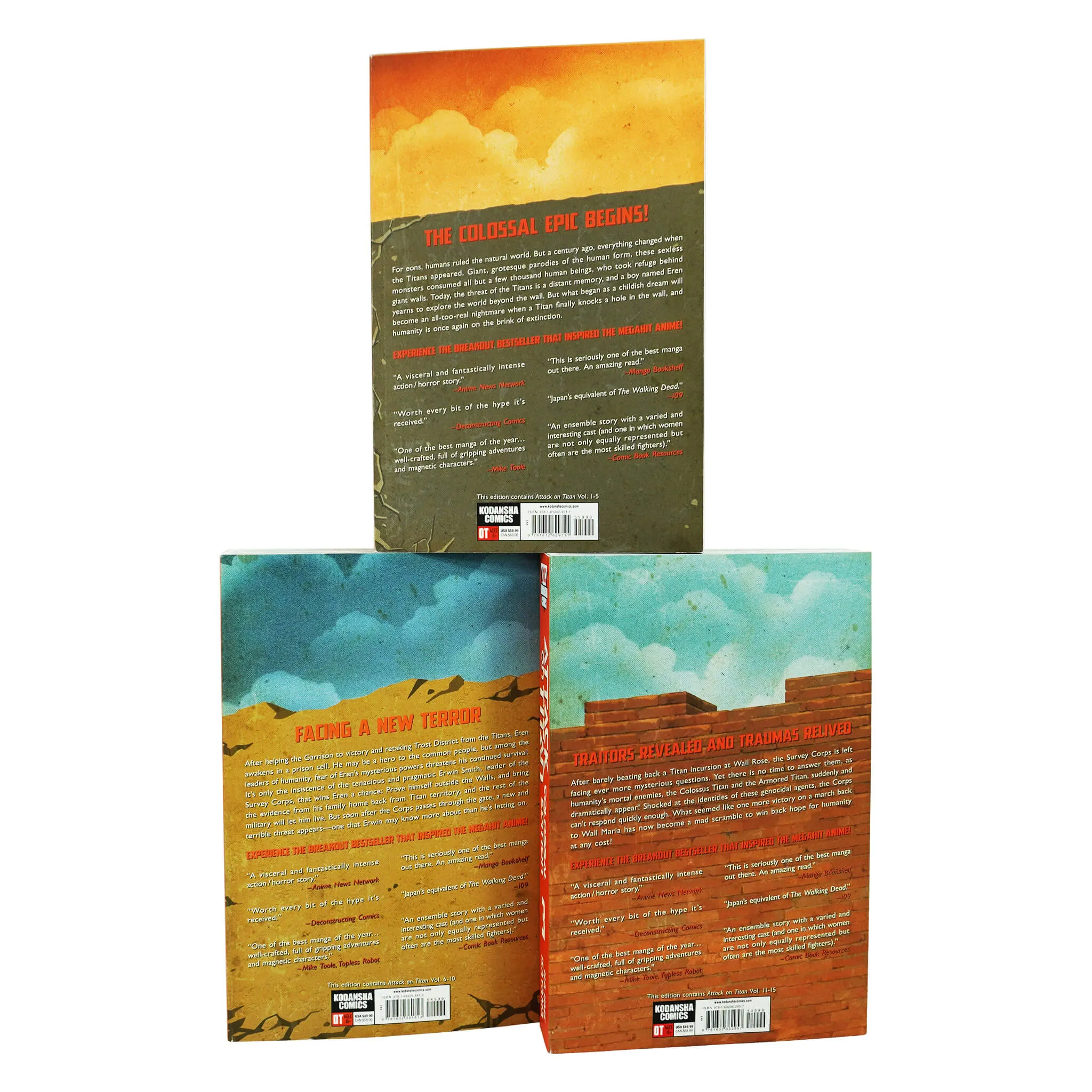 Attack on Titan: Colossal Edition Books 1-3 Collection Set By Hajime Isayama - Ages 16  - Paperback