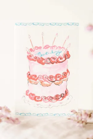 Birthday Gateaux Blue Card