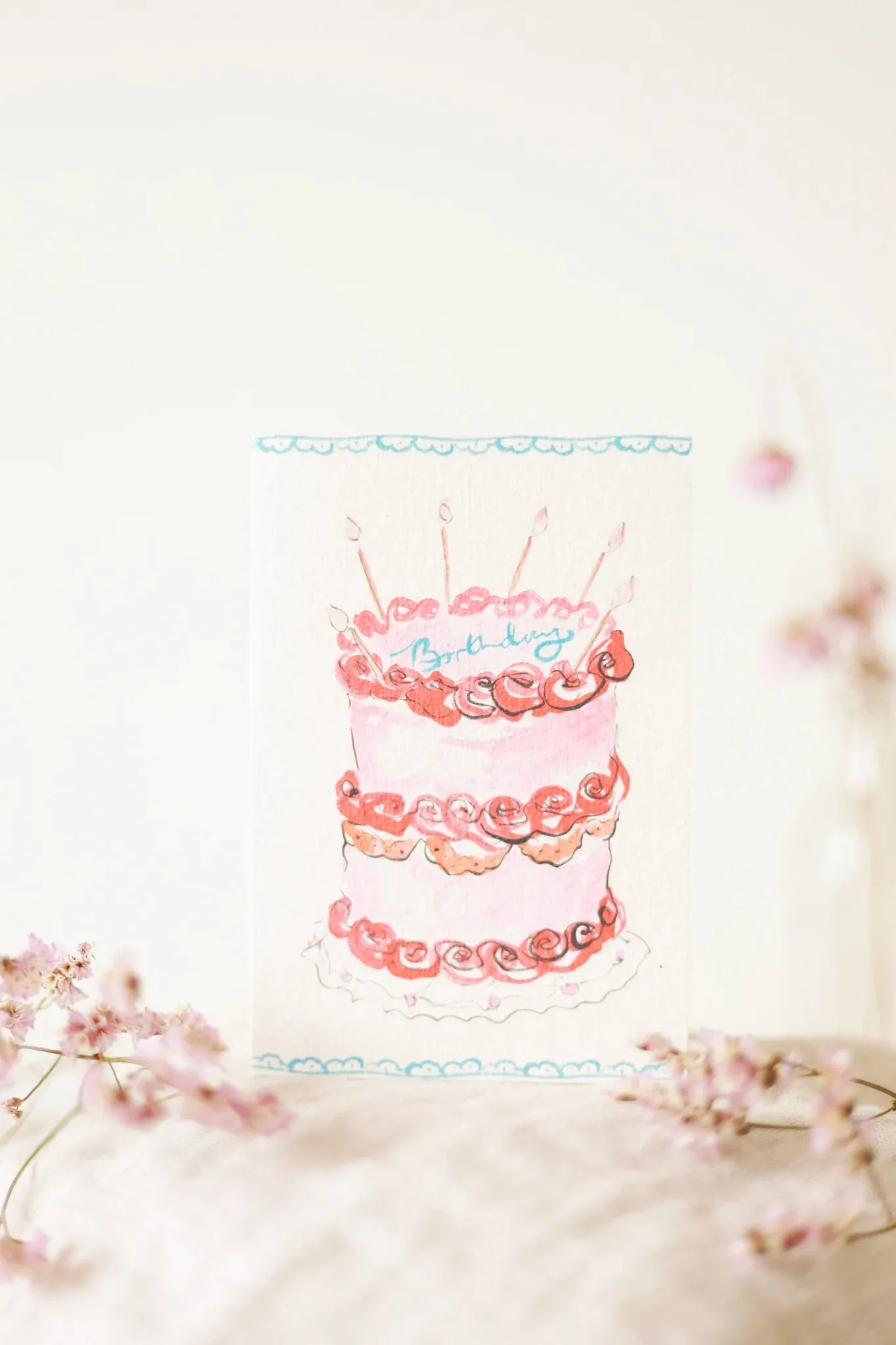 Birthday Gateaux Blue Card