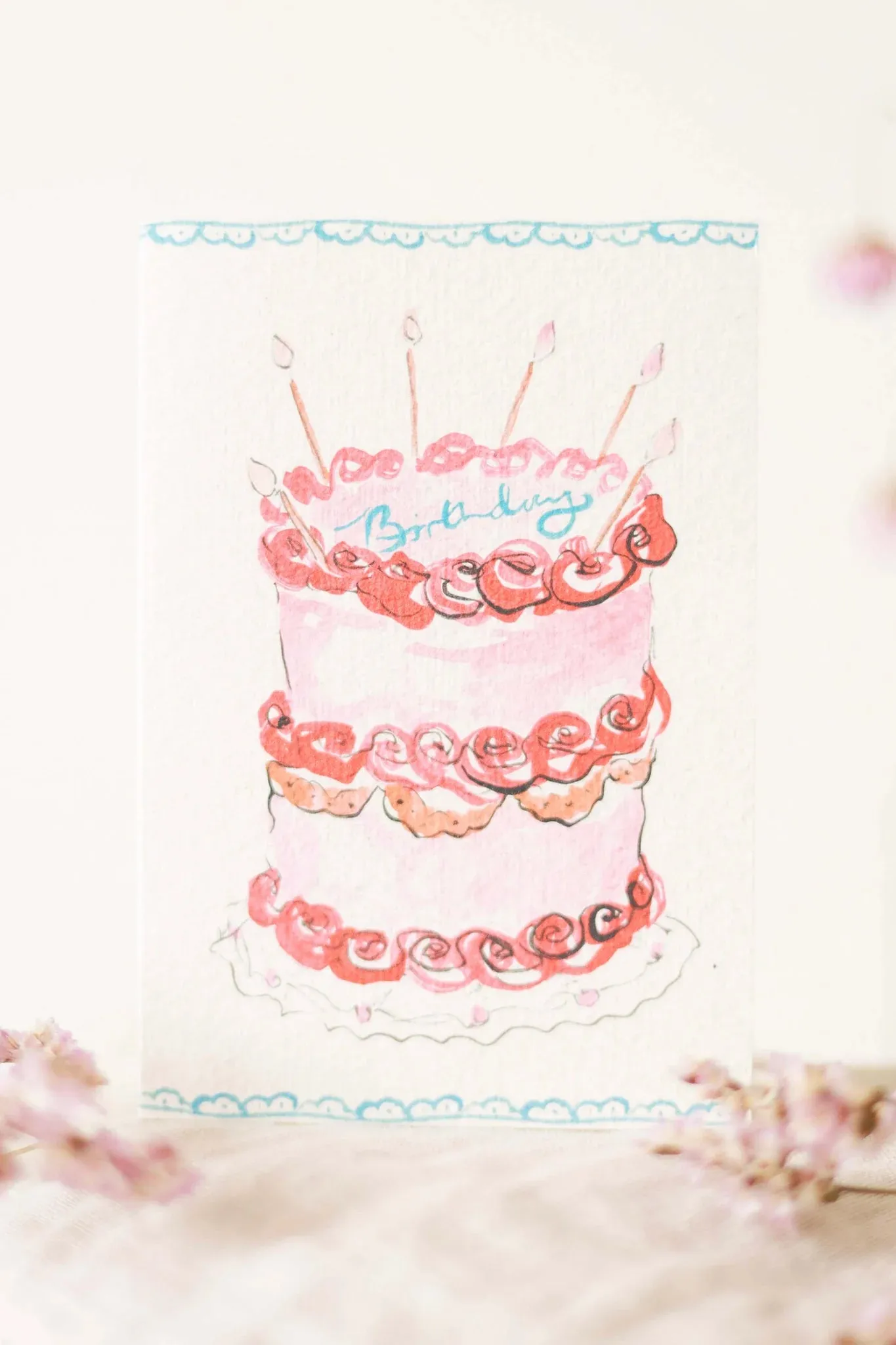 Birthday Gateaux Blue Card