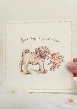 Birthday Pugs & Kisses Card