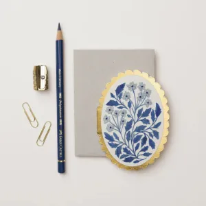 Blue Flora Mini Card