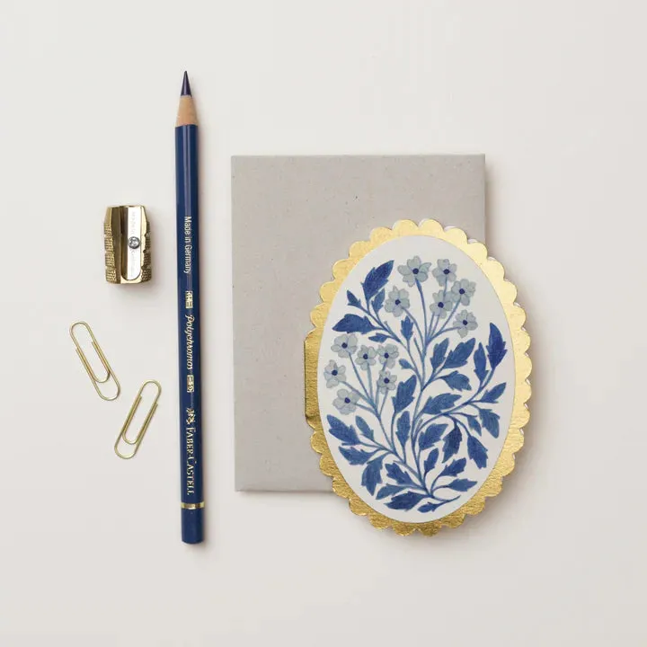 Blue Flora Mini Card