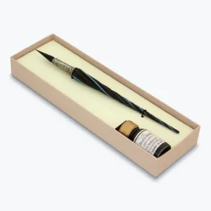 Bortoletti - Calligraphy Pen Set - Glass Nib - Twisted - Black