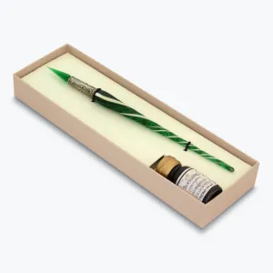 Bortoletti - Calligraphy Pen Set - Glass Nib - Twisted - Green
