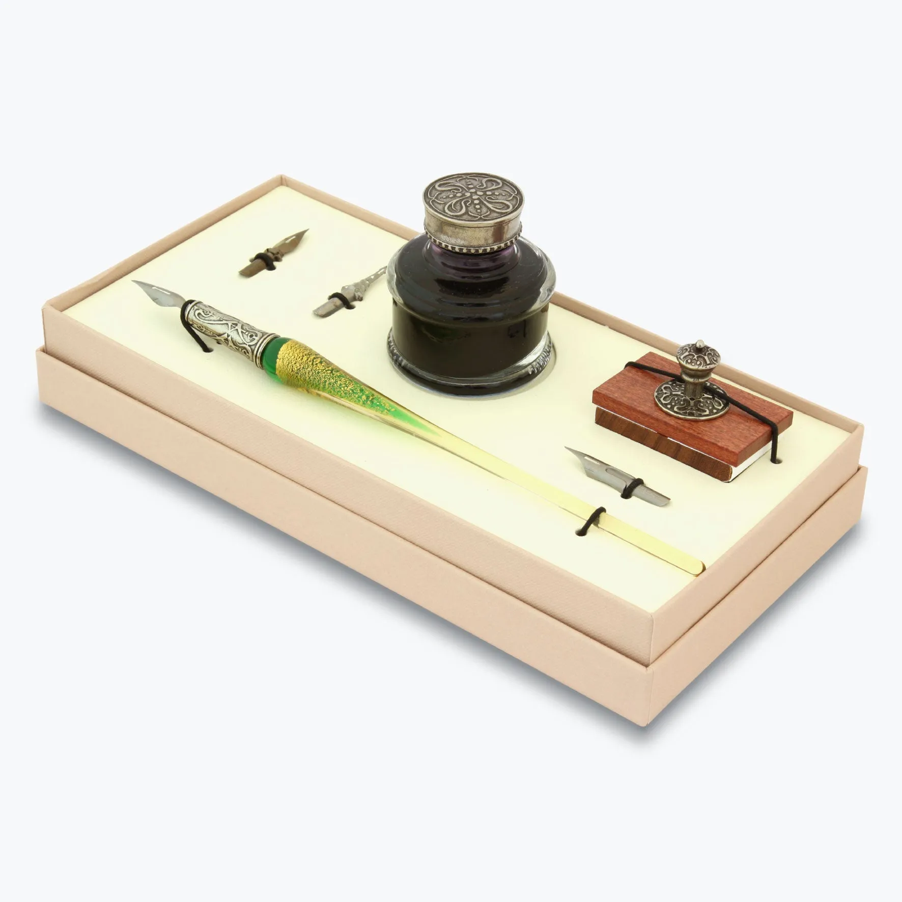 Bortoletti - Writing Pen Set - Murano Glass - Green