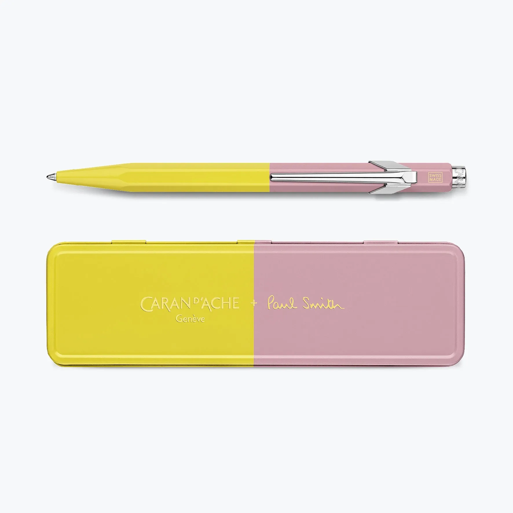 Caran d'Ache - Ballpoint Pen - 849 Paul Smith 4 - Chartreuse Yellow & Rose Pink
