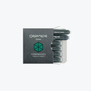 Caran d'Ache - Fountain Pen Ink - Chromatics - Cartridges - Vibrant Green