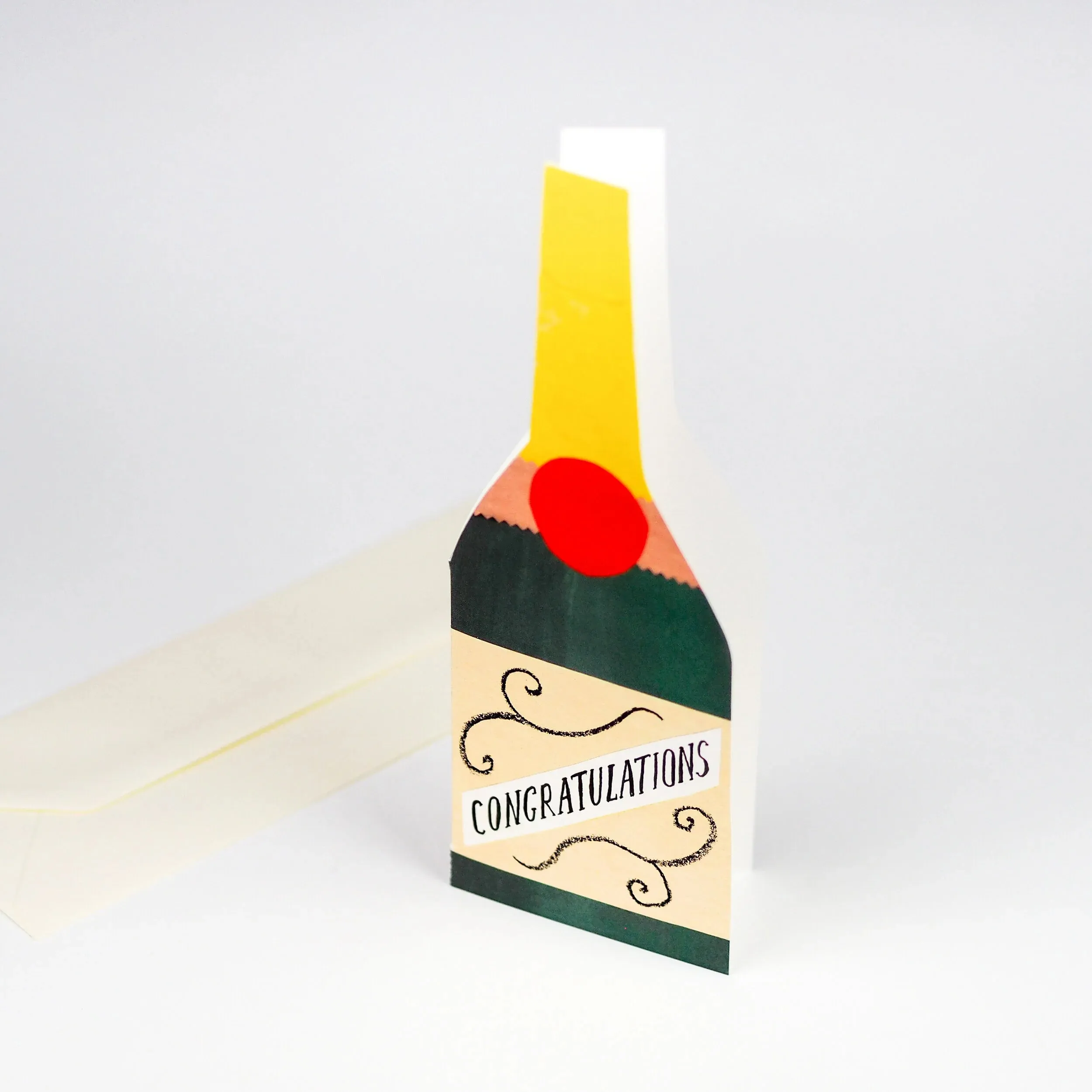 Champagne Bottle Shaped Card