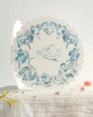 Congratulations cherub Circular Embossed Card