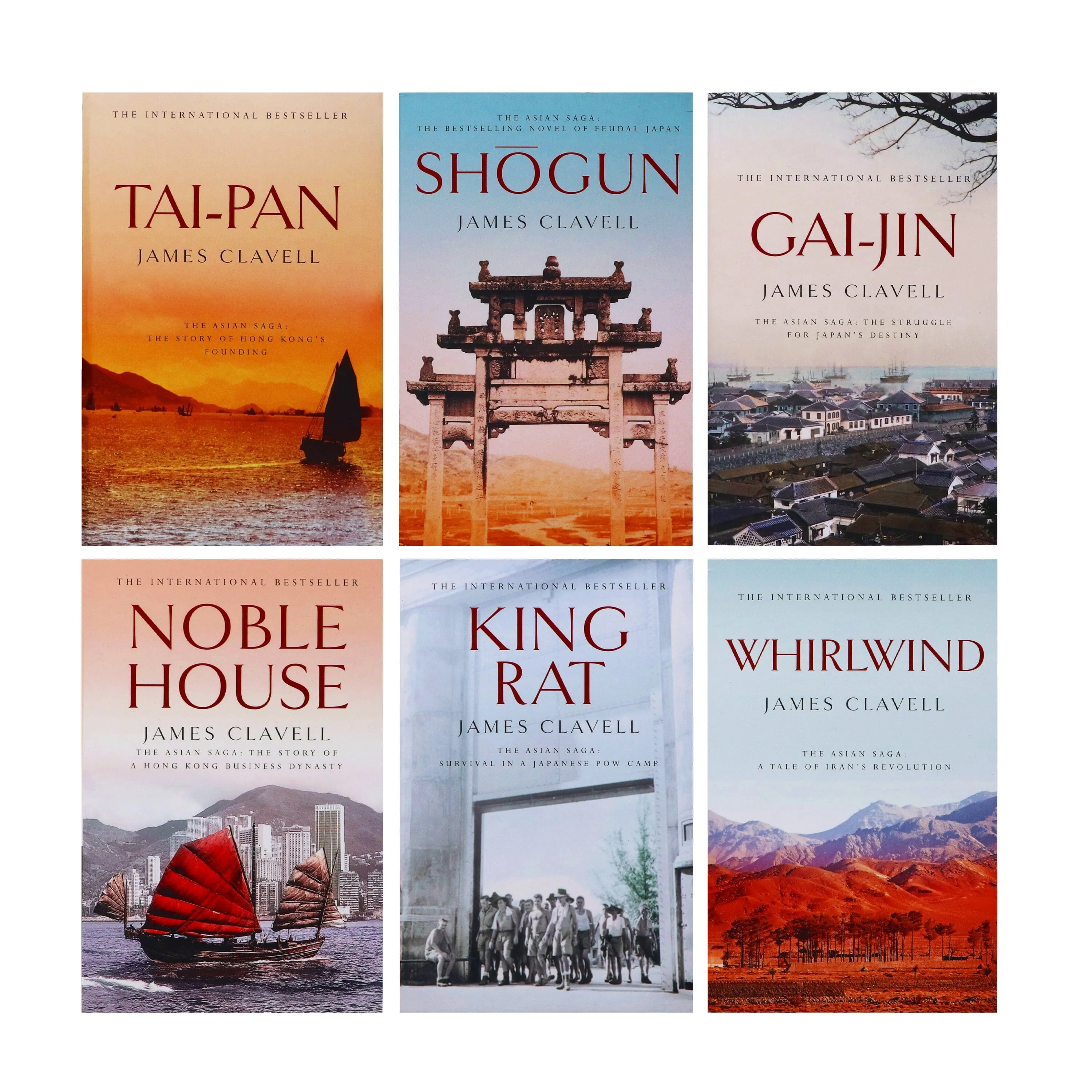 Damaged - Shogun by James Clavell: The Asian Saga 6 Books Collection Set - Fiction - Paperback - 7
