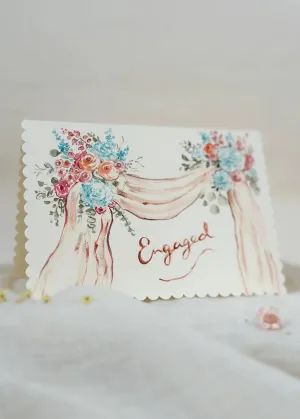 Engaged Florals - Scalloped Edge Card
