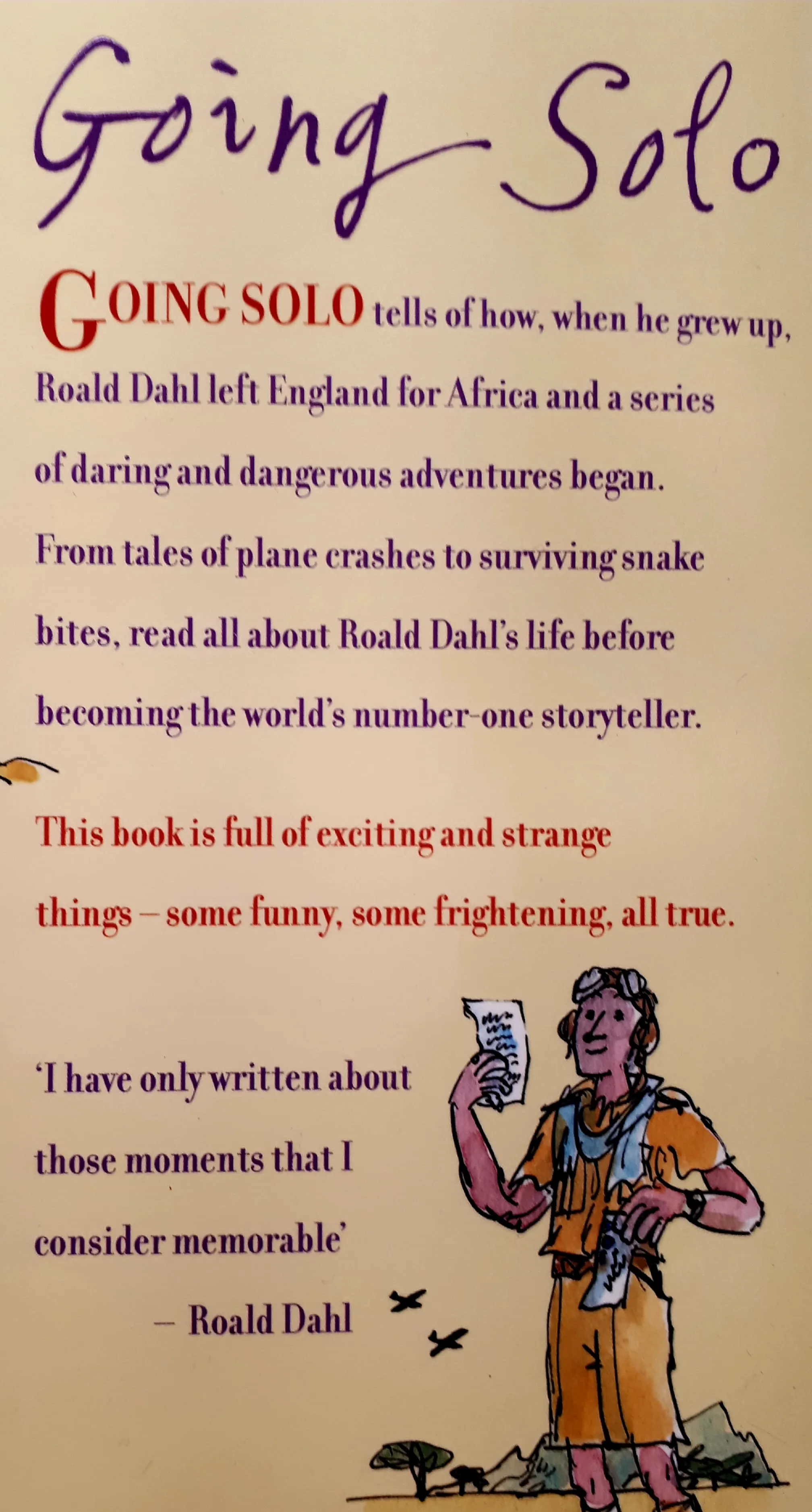 GOING SOLO - Roald Dahl