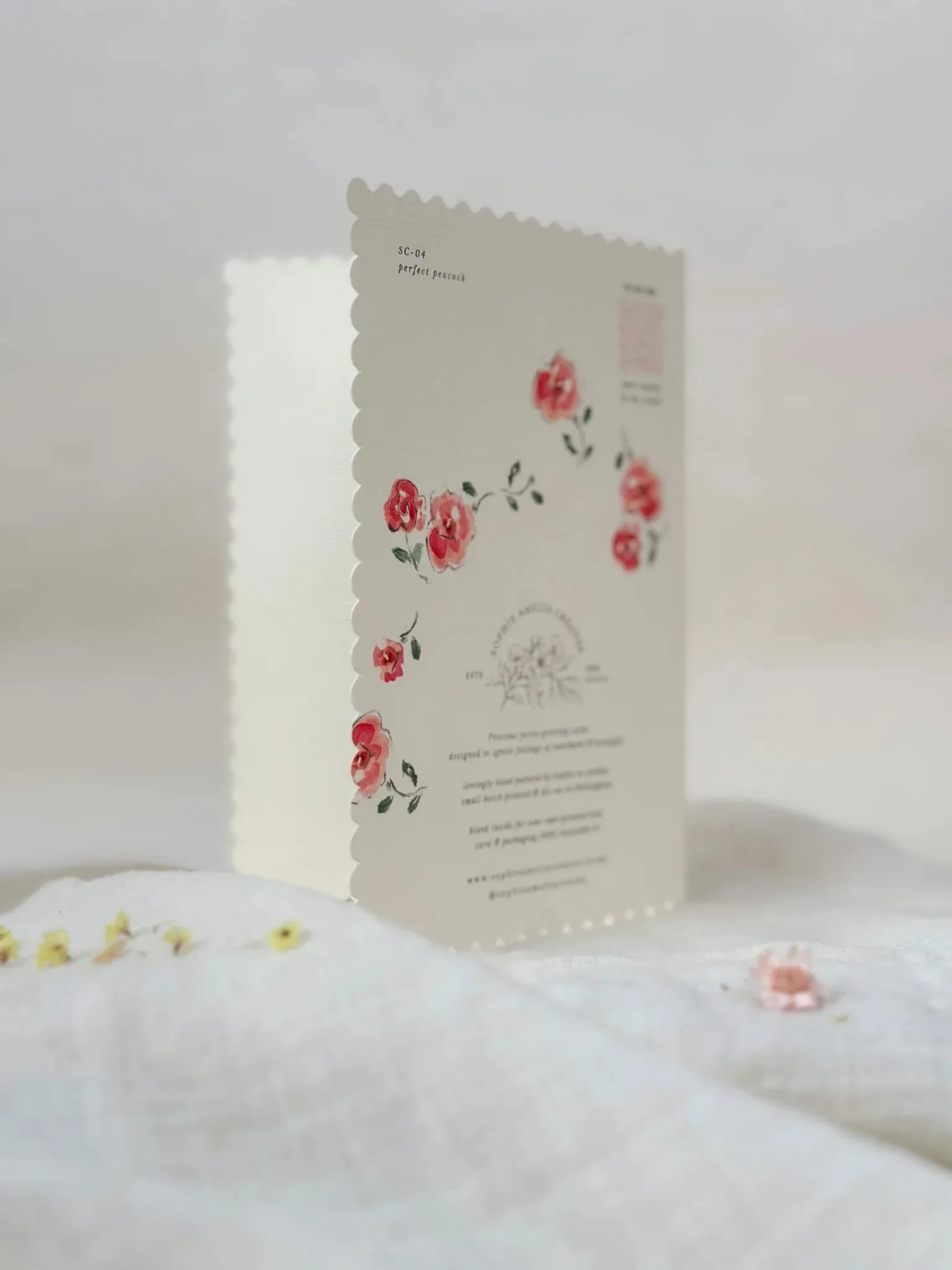 Happy Birthday Beautiful Peacock Scalloped Edge Card