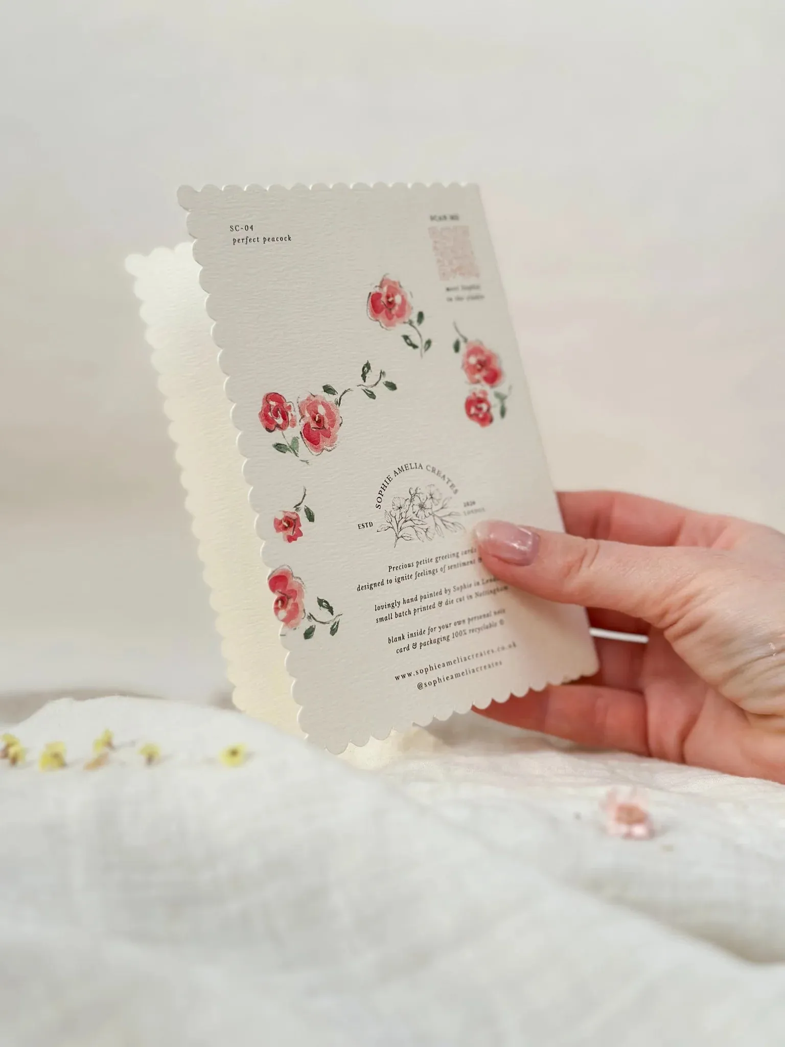 Happy Birthday Beautiful Peacock Scalloped Edge Card
