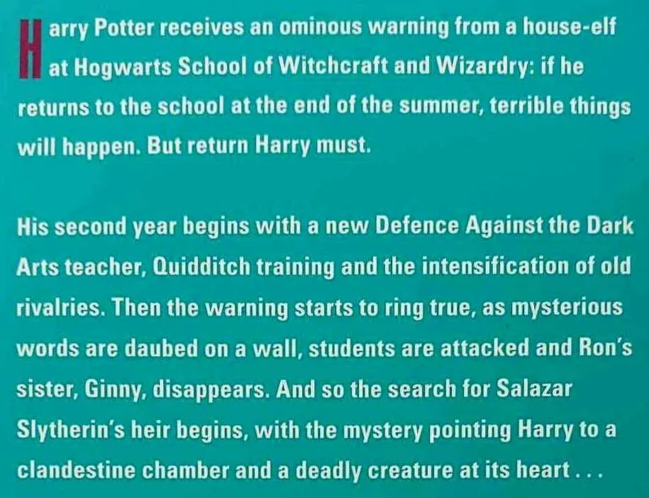 HARRY POTTER & THE CHAMBER OF SECRETS - J.K. Rowling