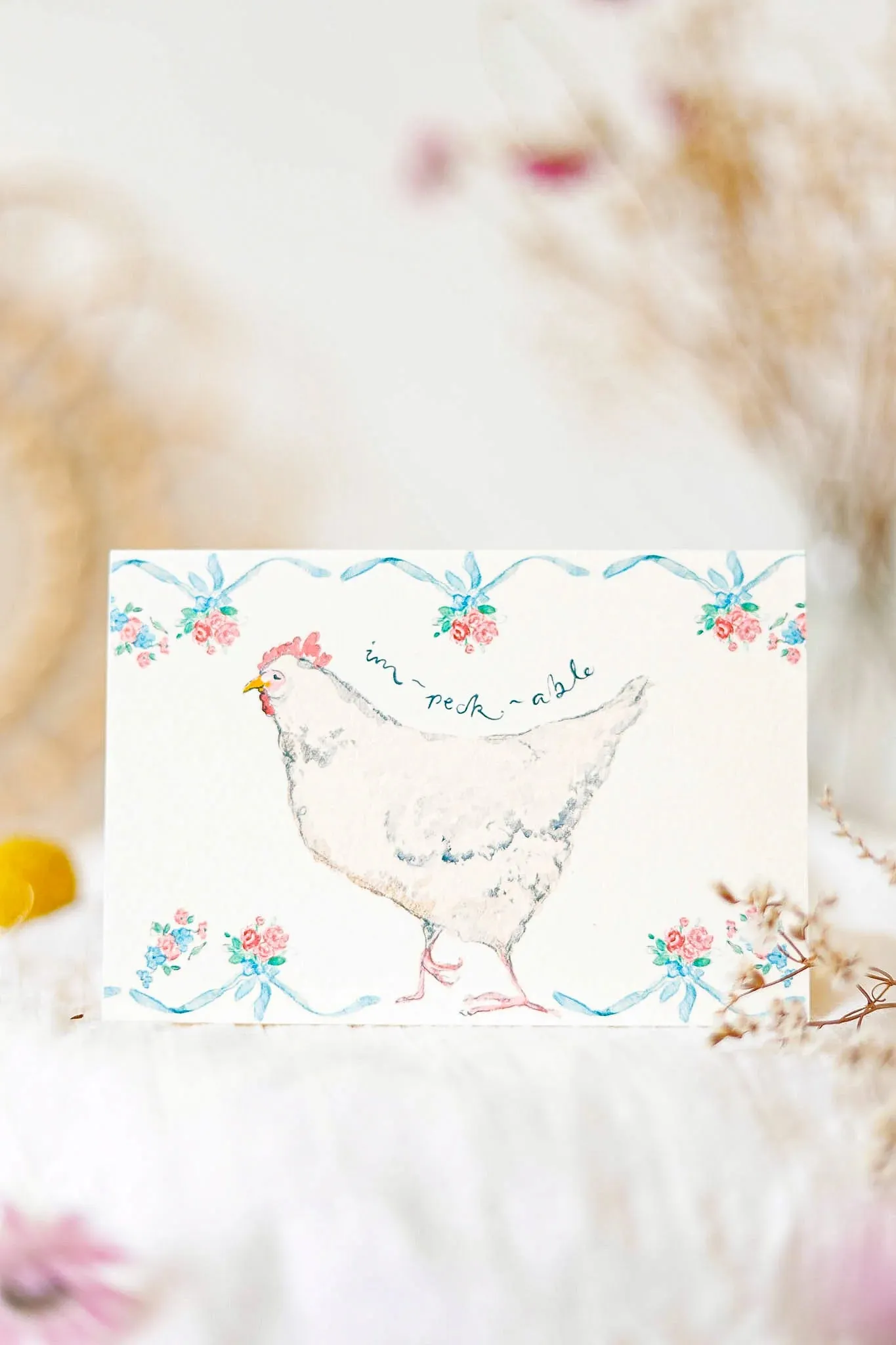 Im-peck-able Hen Card