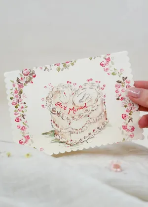 Just Married Swans Scalloped Edge Card