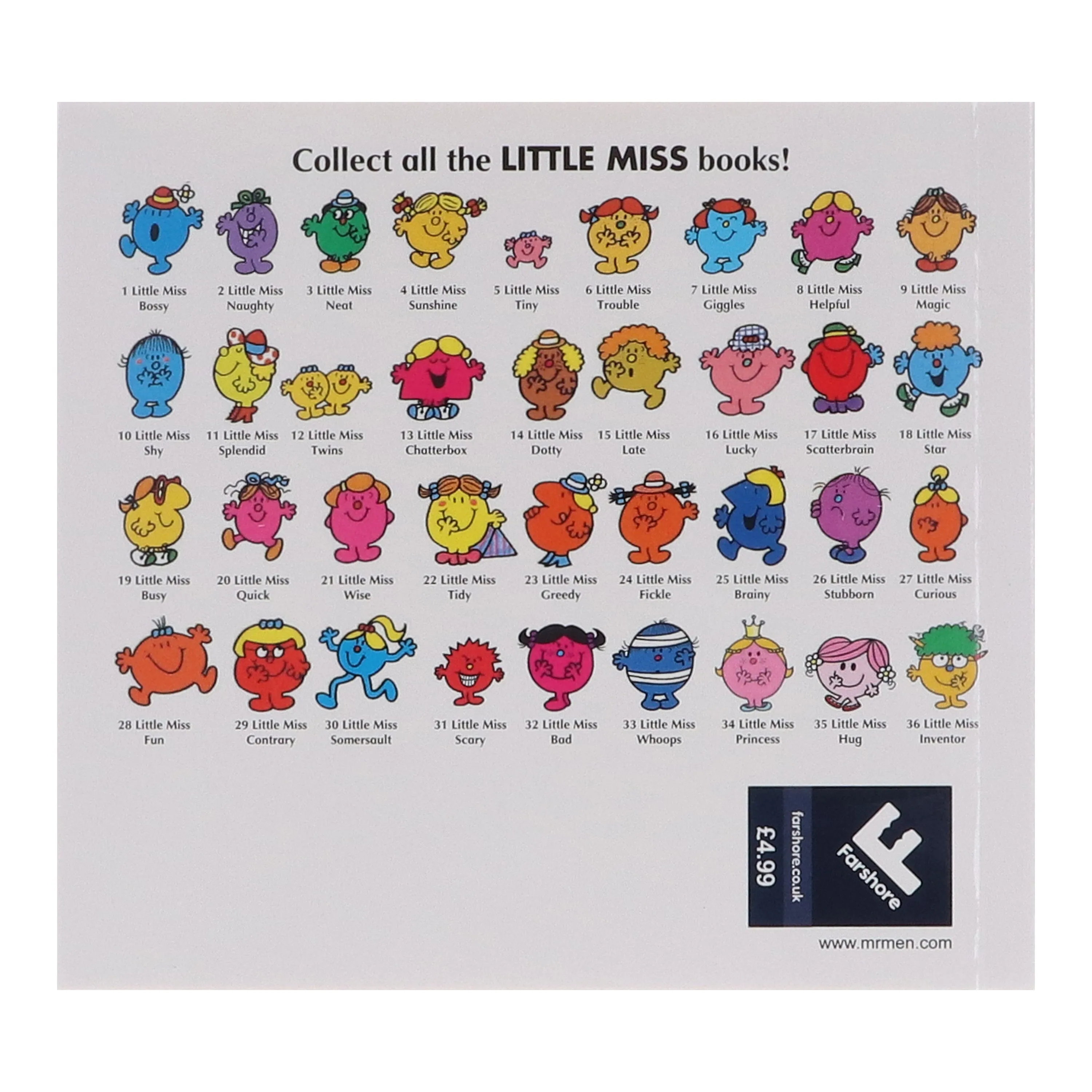 Little Miss 36 Books My Complete Collection Box Set By Roger Hargreaves - Ages 5-7 - Paperback