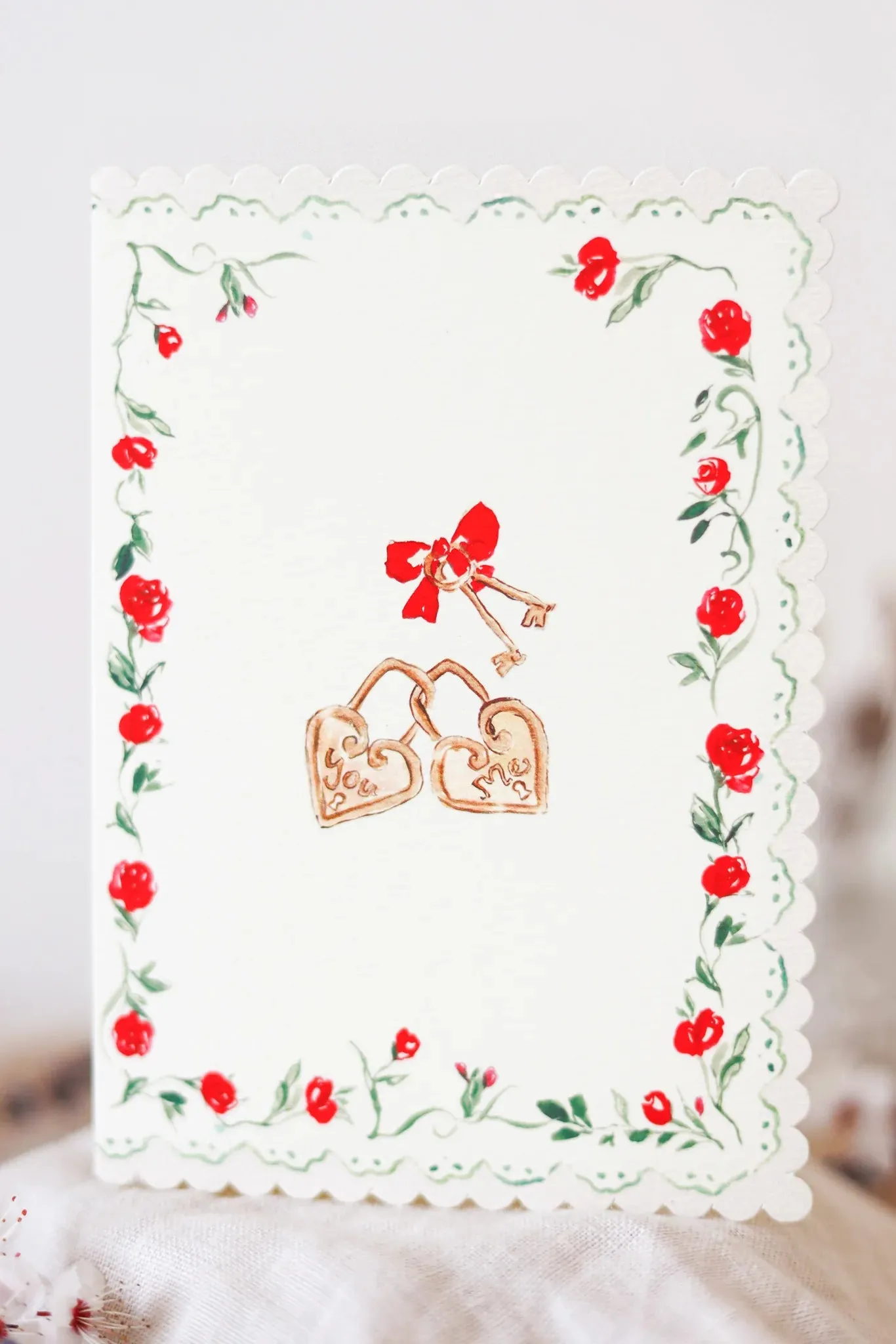 Love Locked Scalloped Edge Card