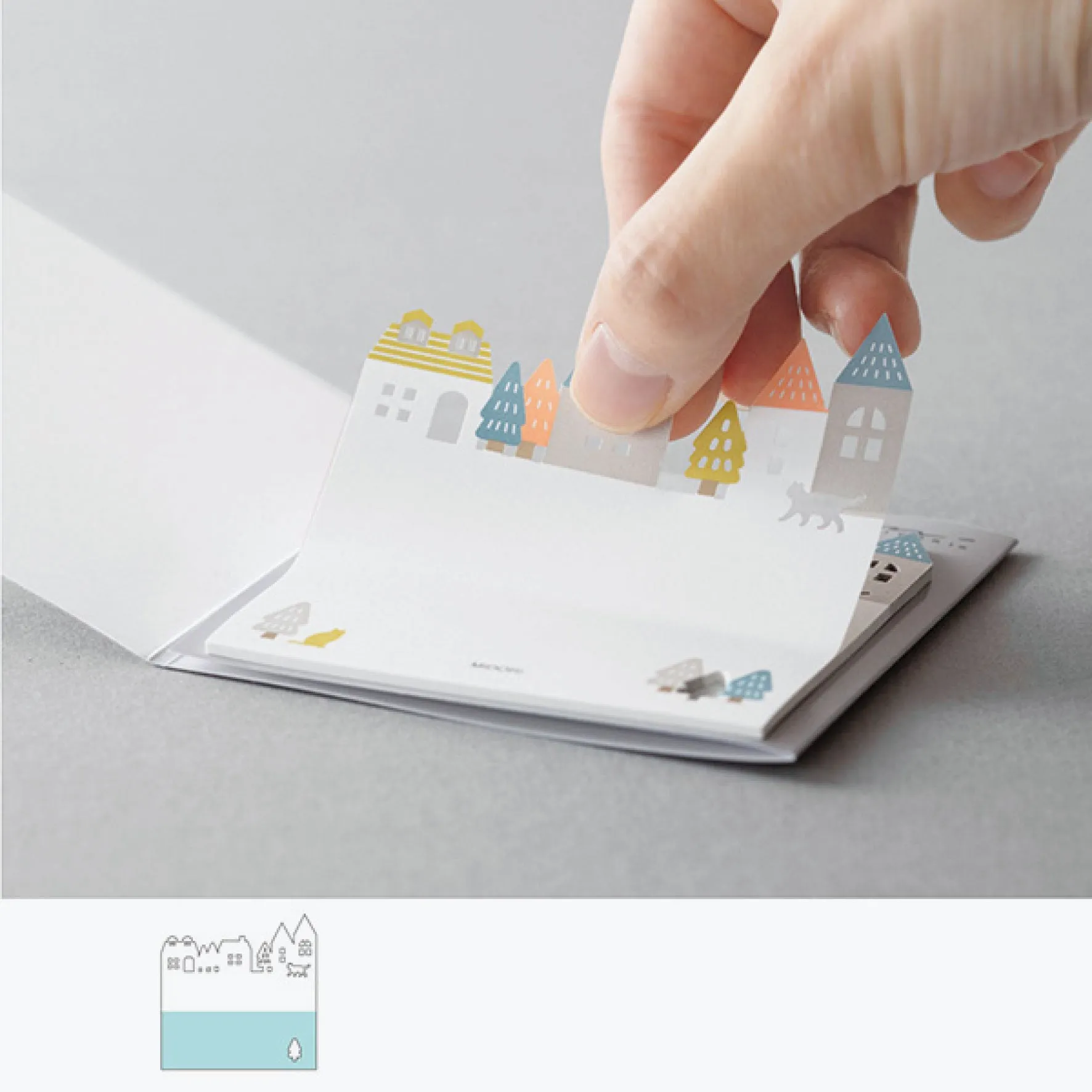 Midori - Notepad - Sticky Notes - Die-Cut - Town