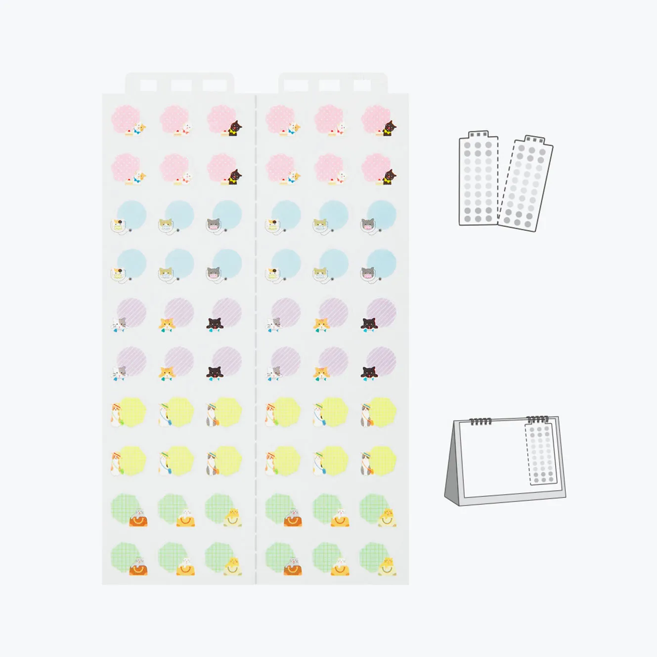 Midori - Planner Sticker - Calendar - Cats <M>