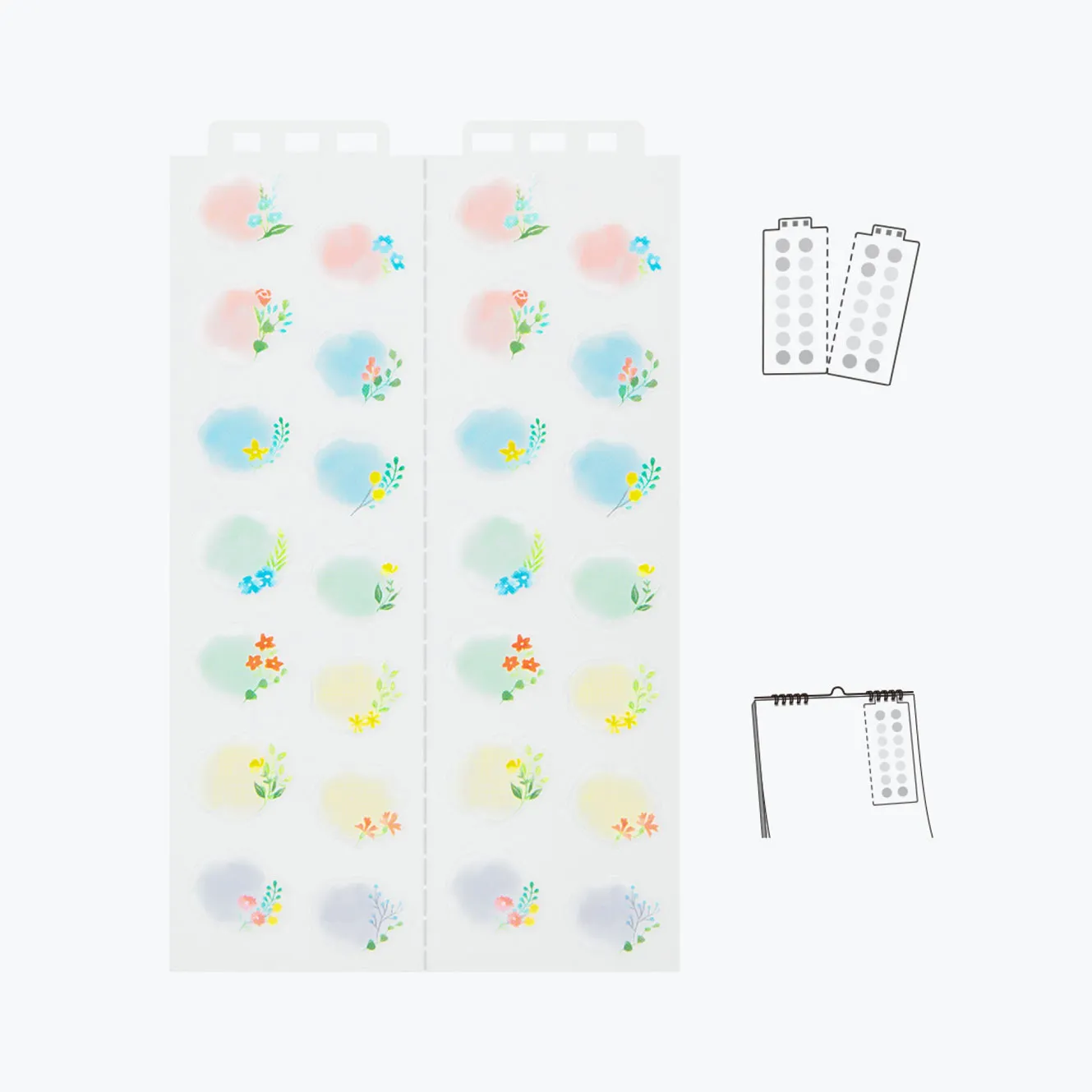 Midori - Planner Sticker - Calendar - Floral <L>