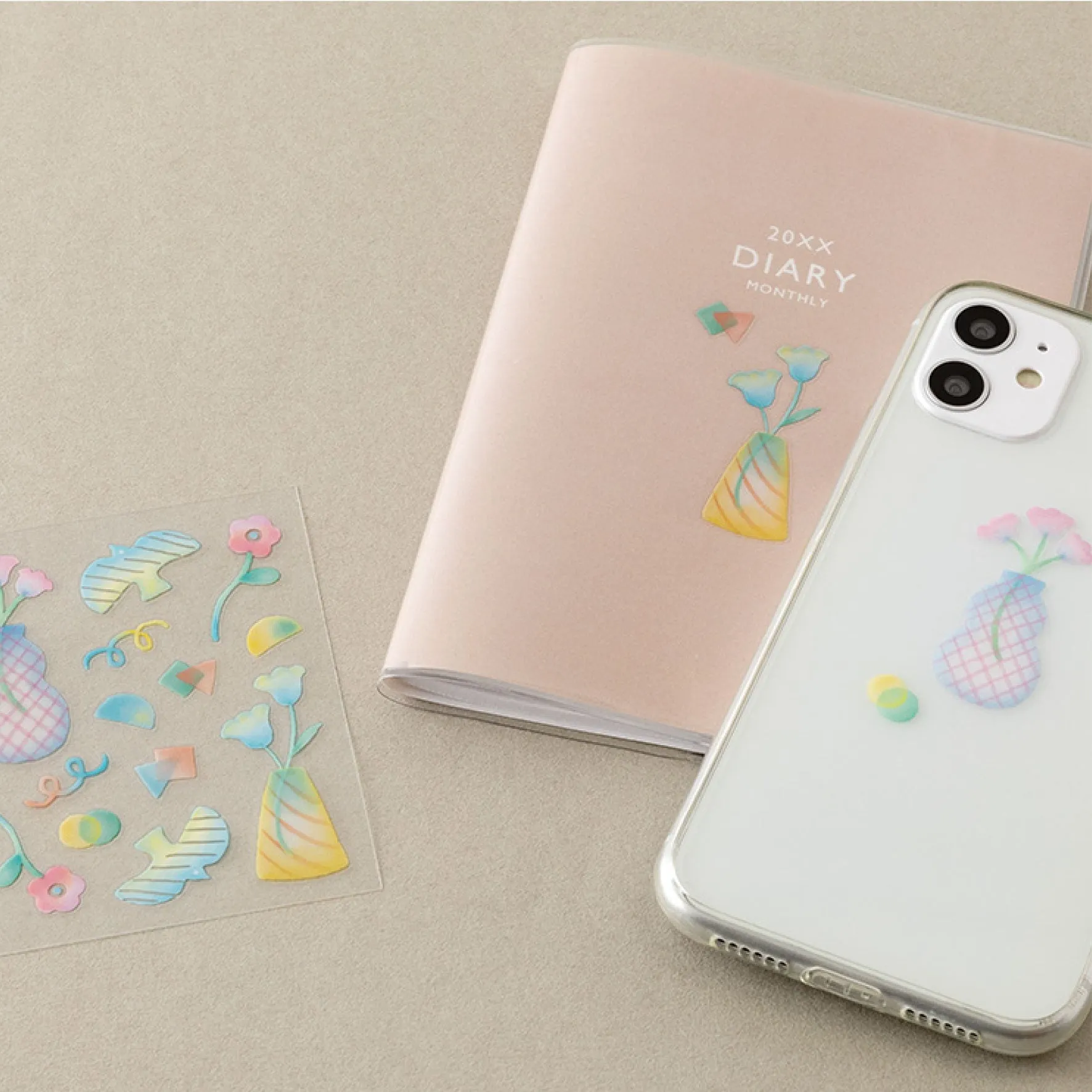 Midori - Planner Sticker - Glossy Transfer - Flower Vase