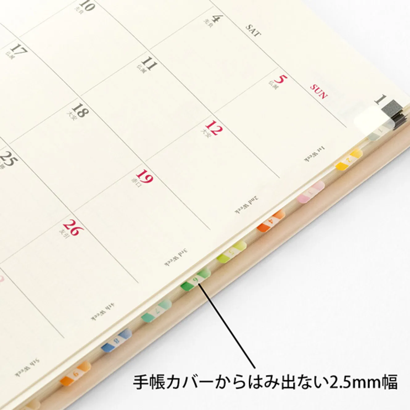 Midori - Planner Sticker - Index Labels - Coloured Numbers
