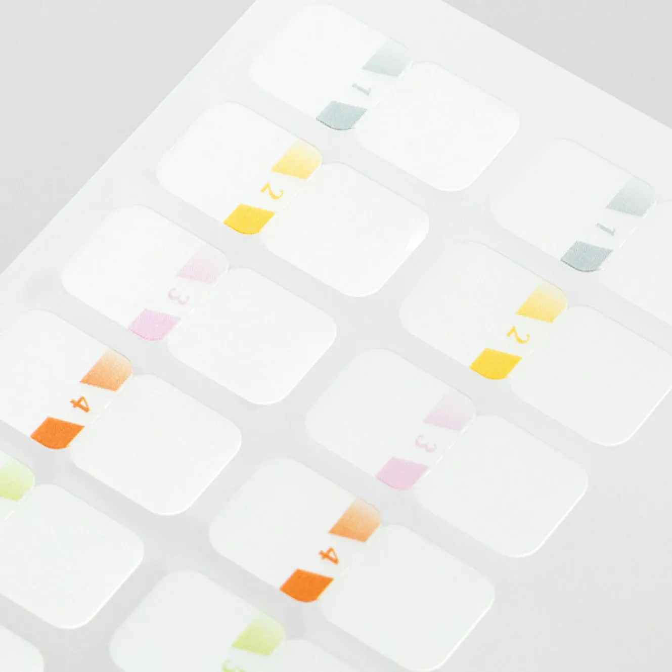 Midori - Planner Sticker - Index Labels - Coloured Numbers