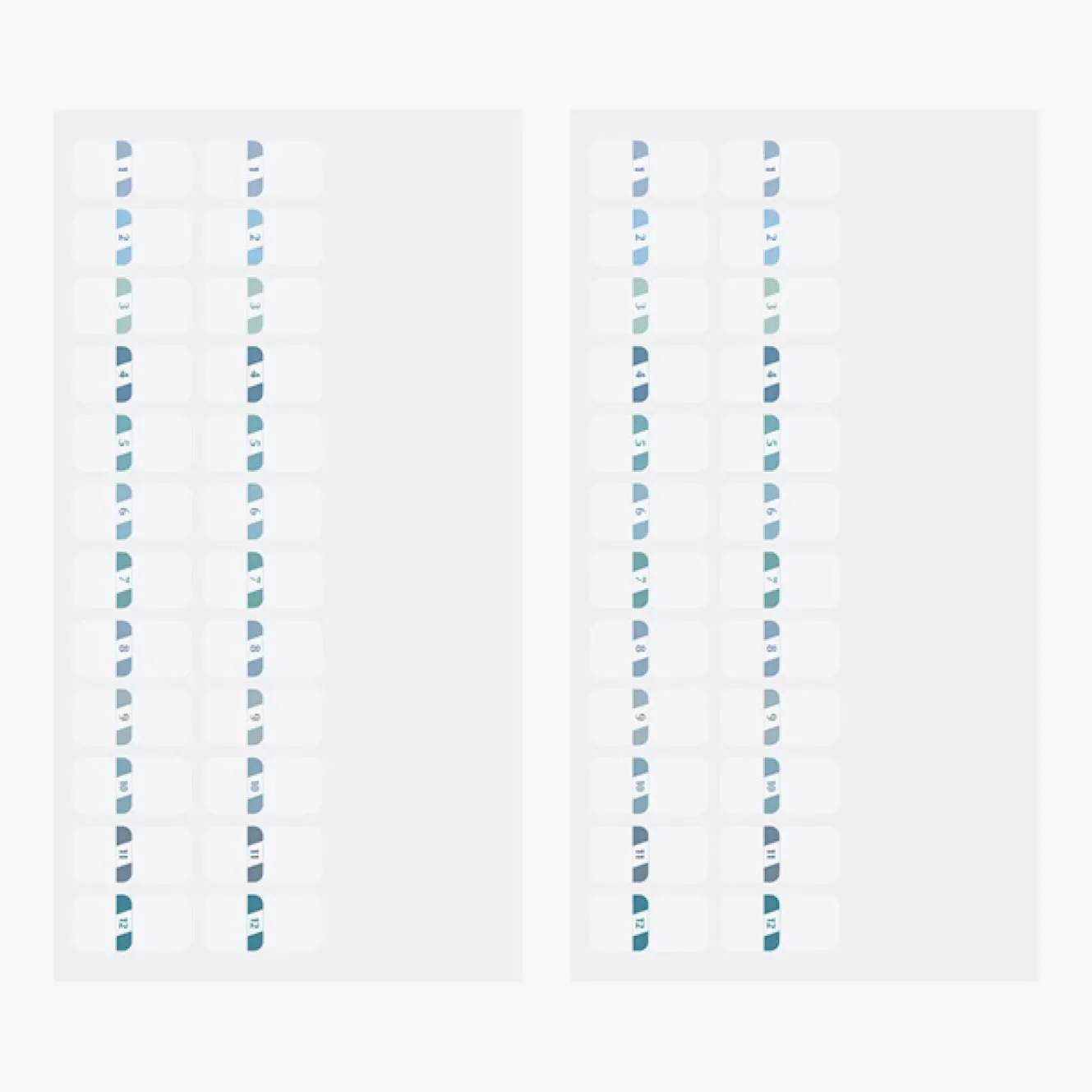 Midori - Planner Sticker - Index Labels - Numbers - Blue