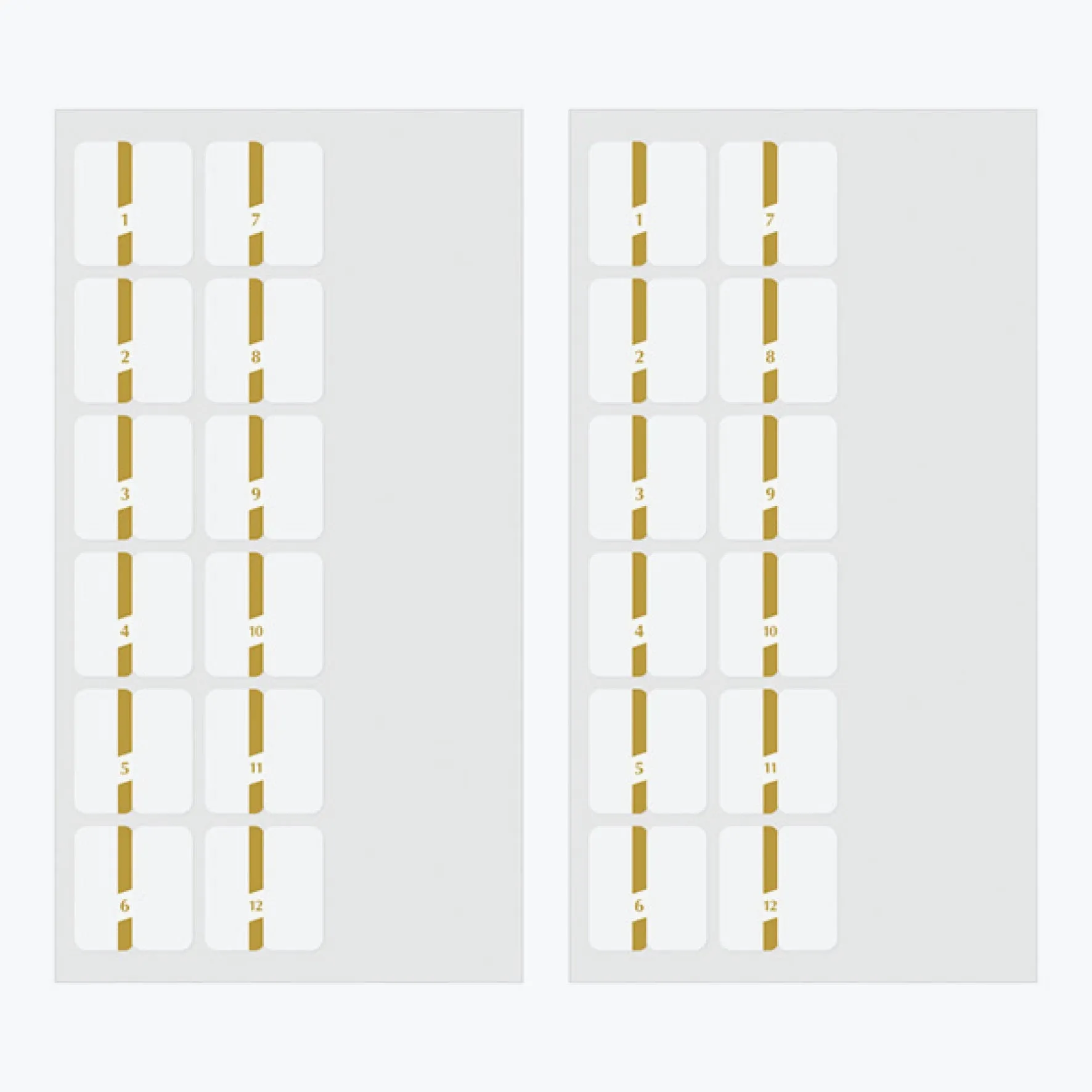 Midori - Planner Sticker - Index Labels - Numbers - Gold <Outgoing>