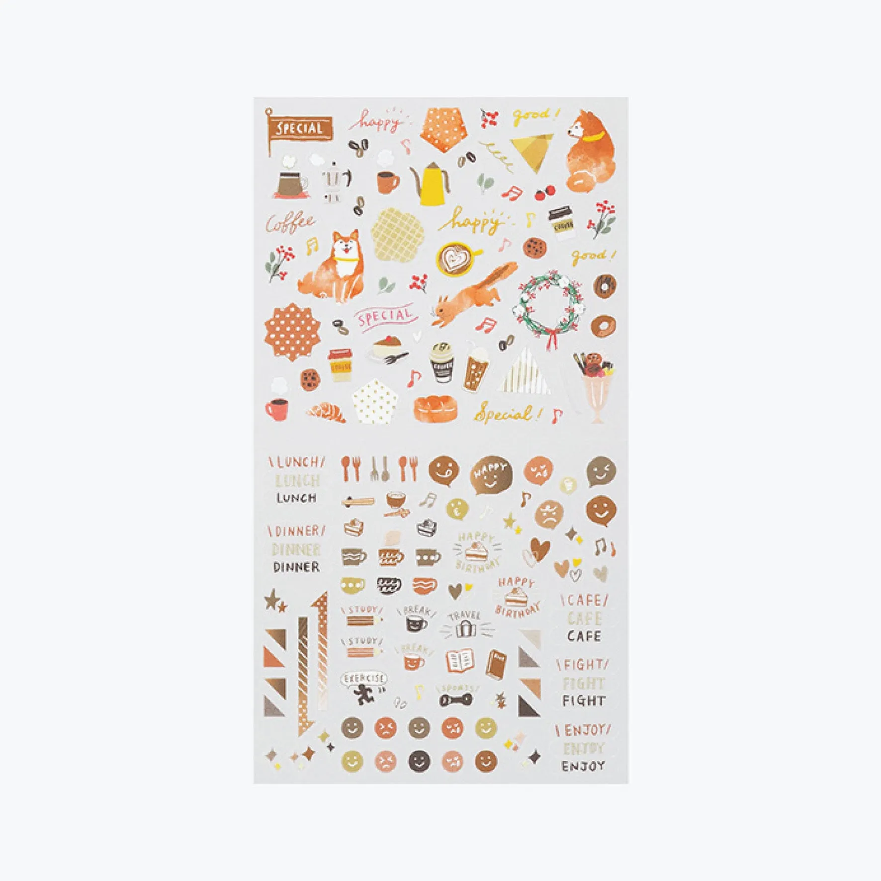 Midori - Planner Sticker - Seal Collection - Brown