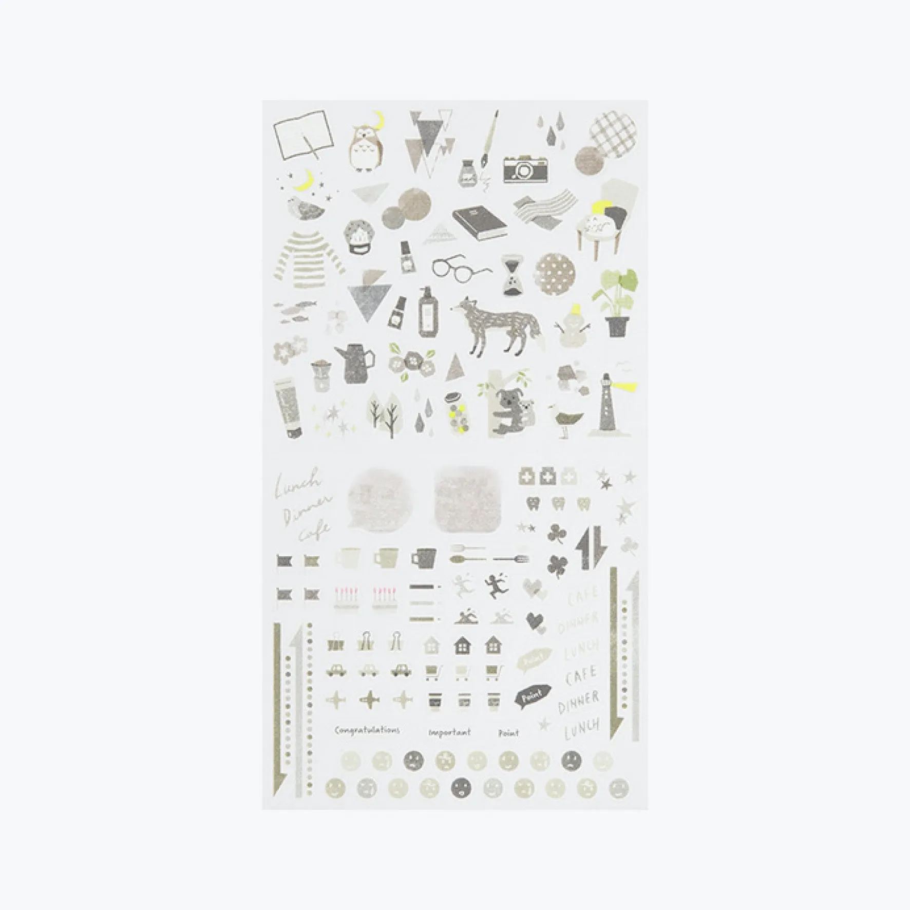 Midori - Planner Sticker - Seal Collection - Grey