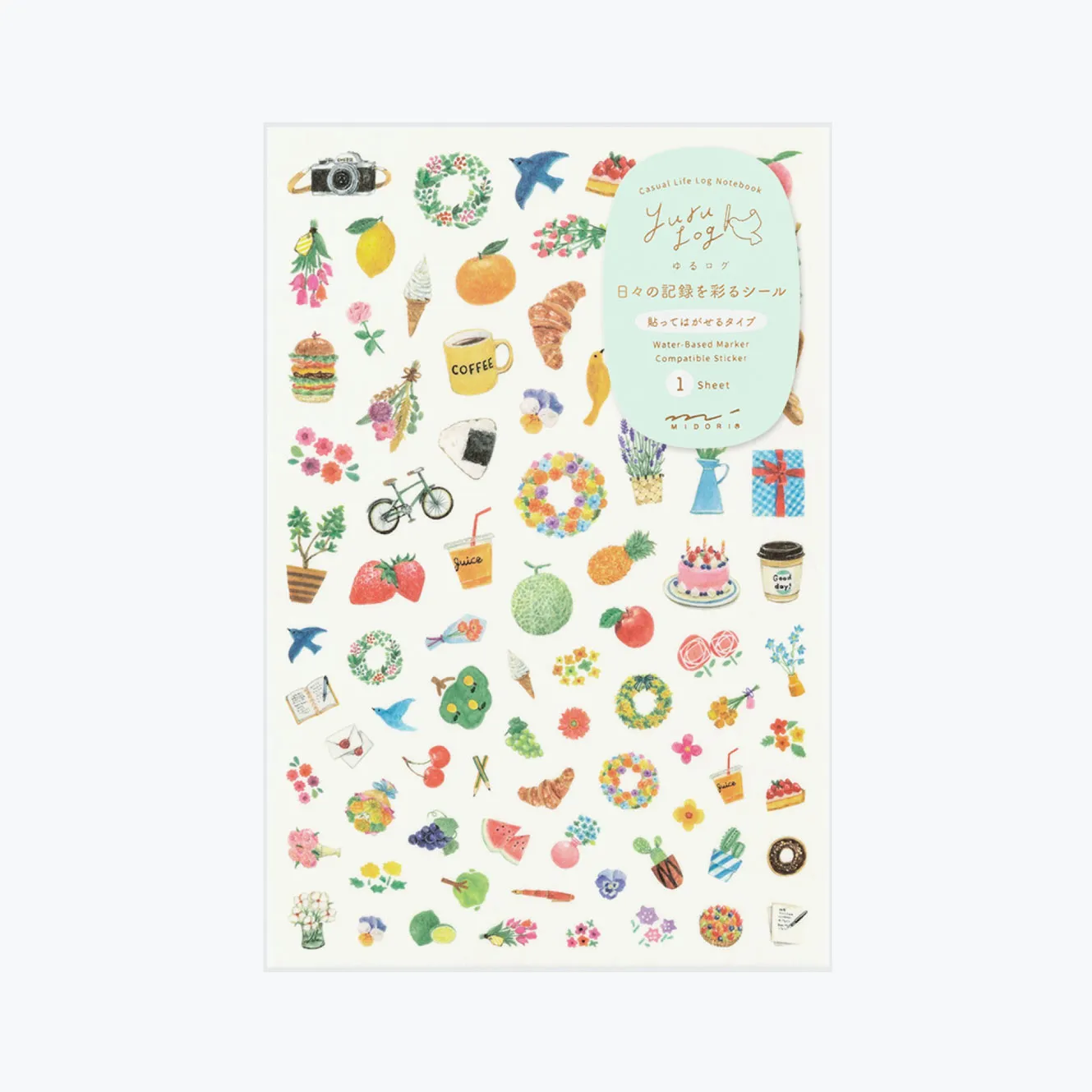 Midori - Planner Sticker - Yuru Log - Motifs (1 Sheet)