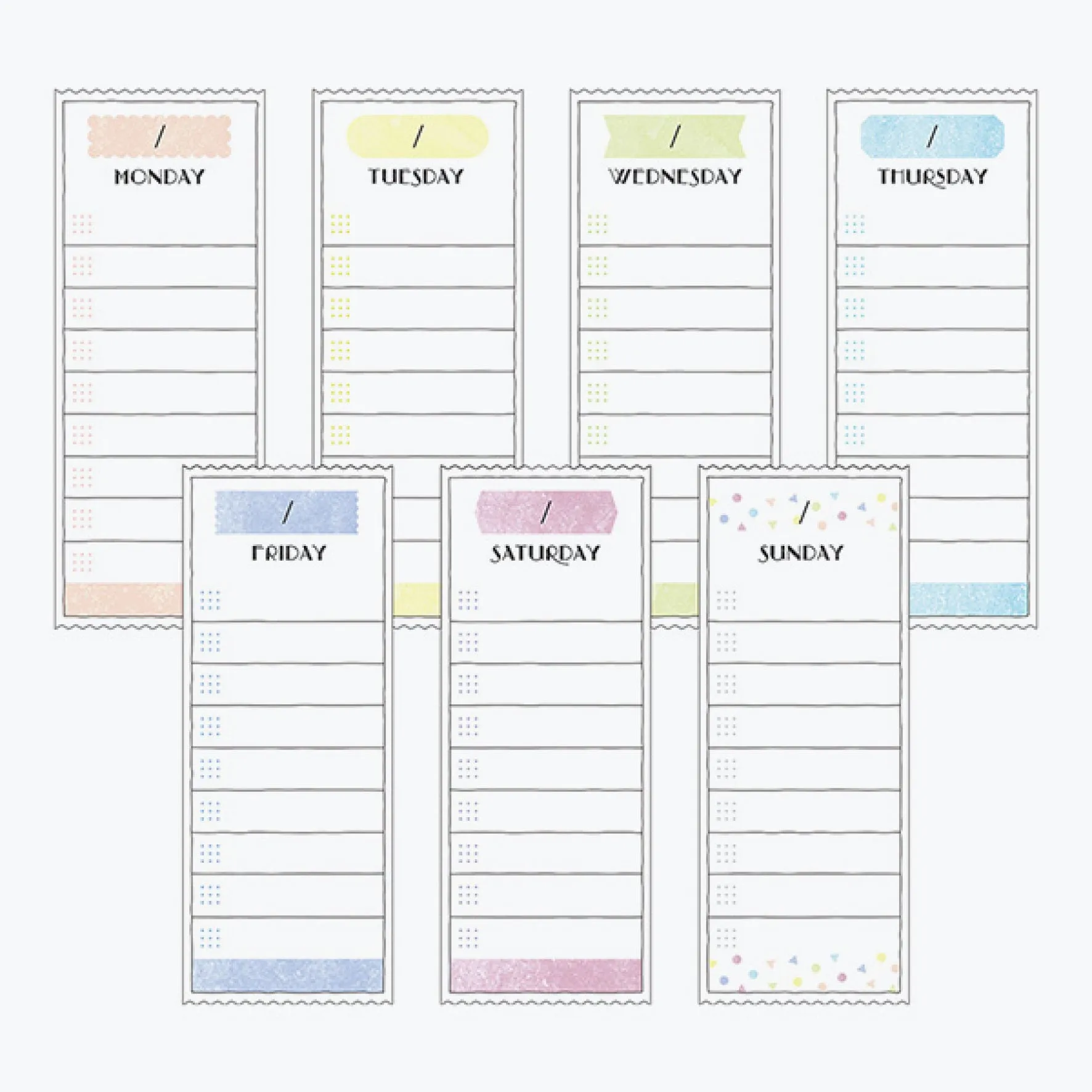 Midori - Sticker Seal - Weekly Log - Colour <Outgoing>