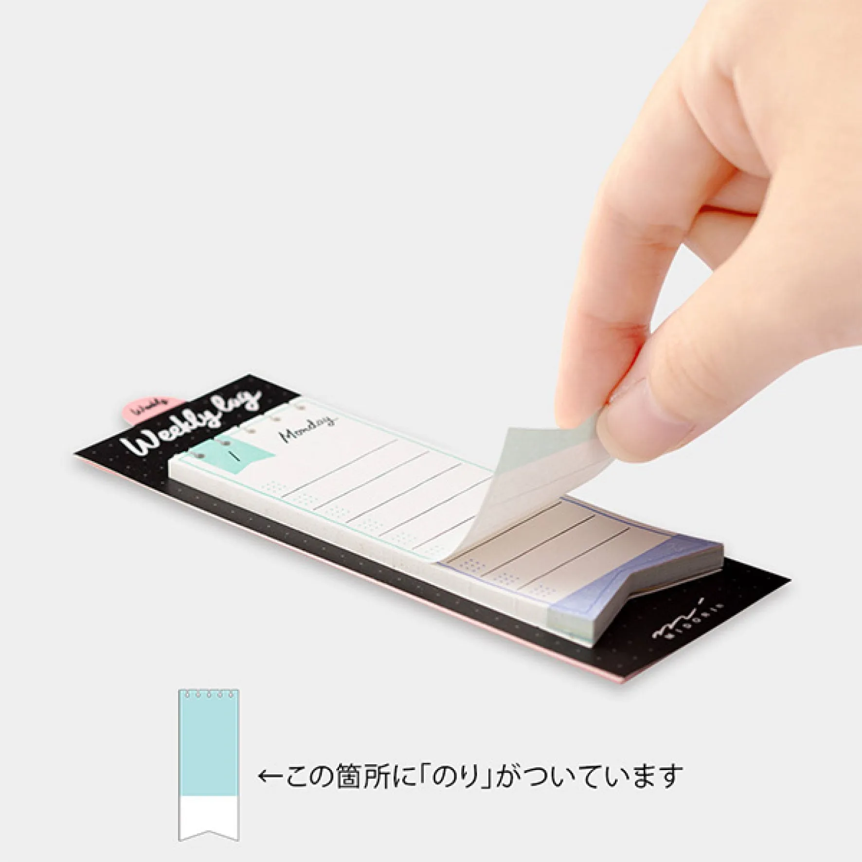 Midori - Sticker Seal - Weekly Log - Ribbon <Outgoing>