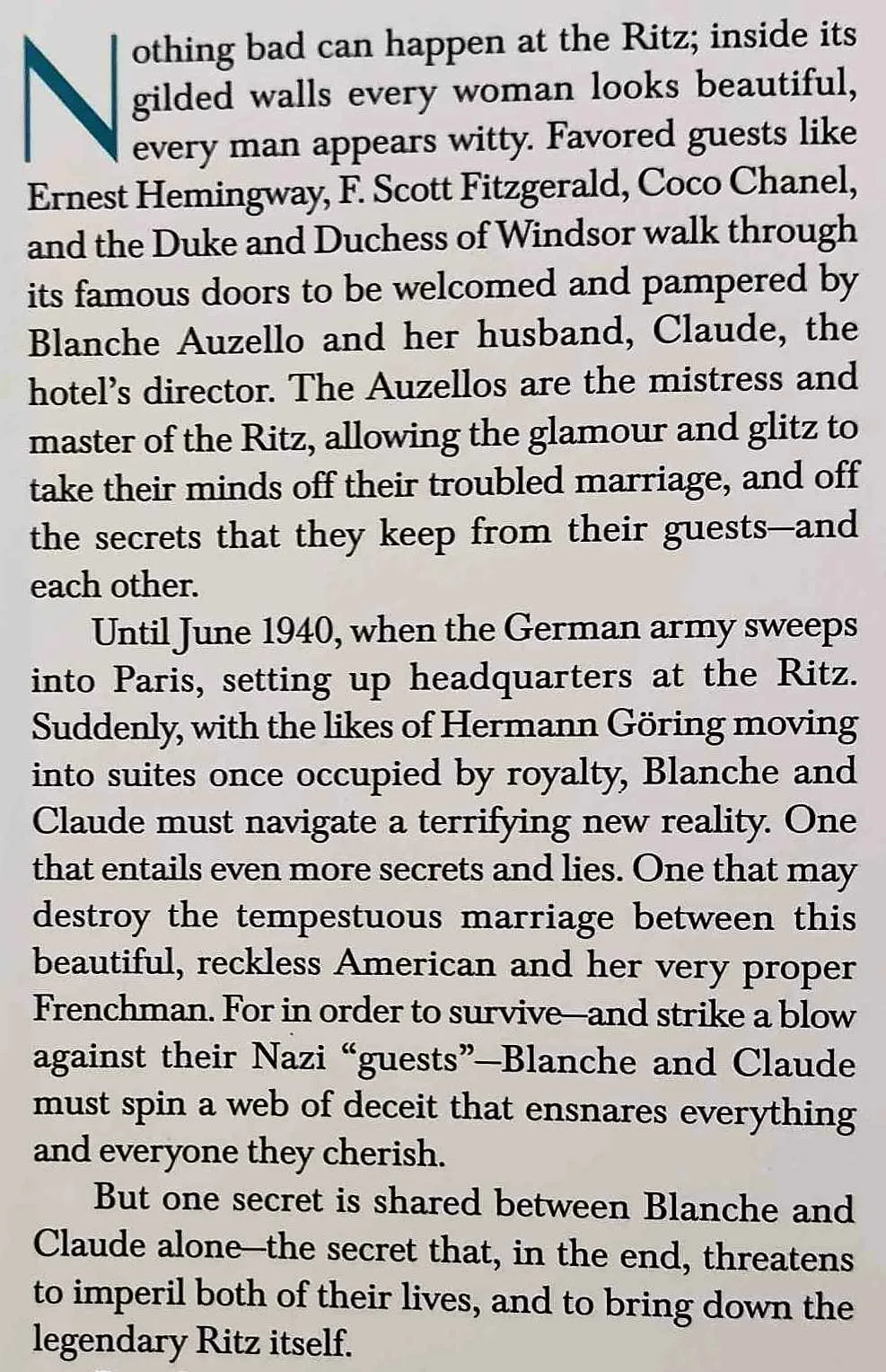 MISTRESS OF THE RITZ - Melanie Benjamin