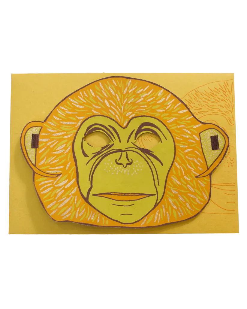 Monkey Mask Greeting Card