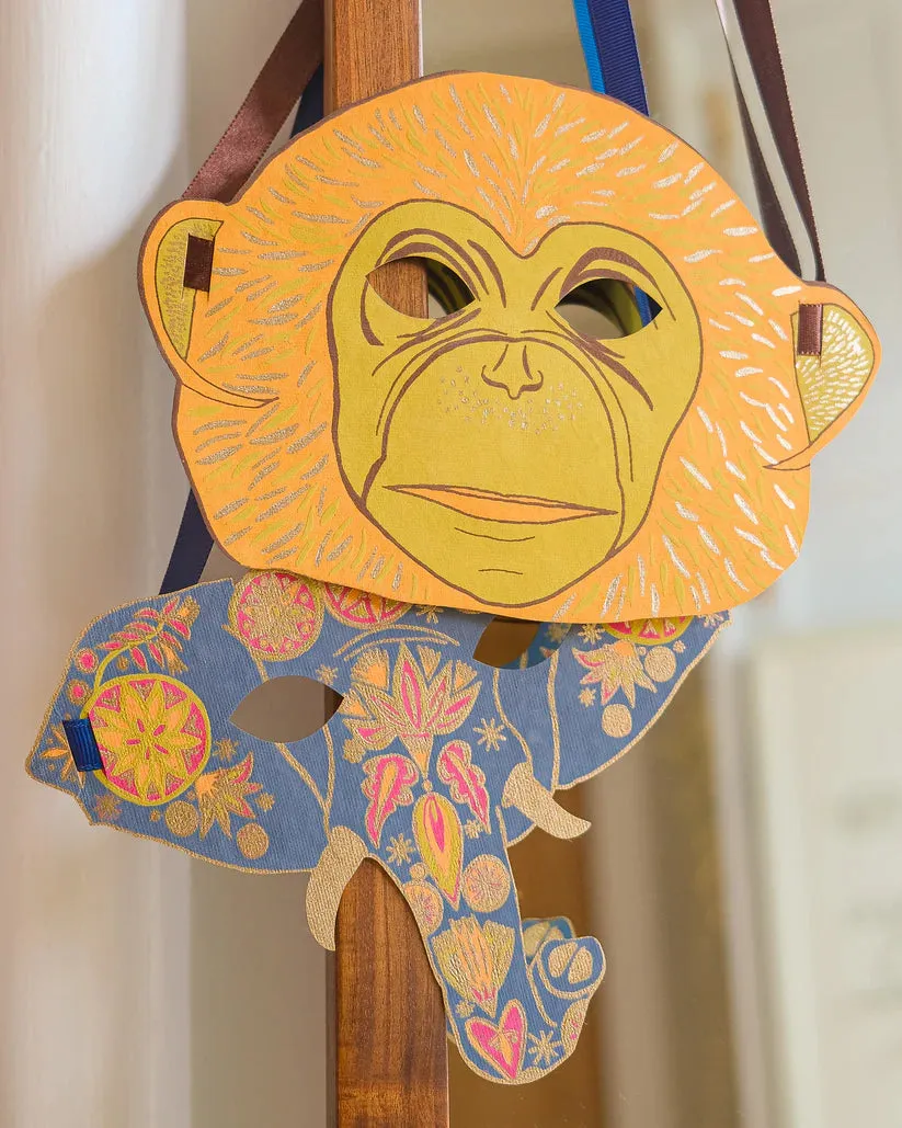 Monkey Mask Greeting Card