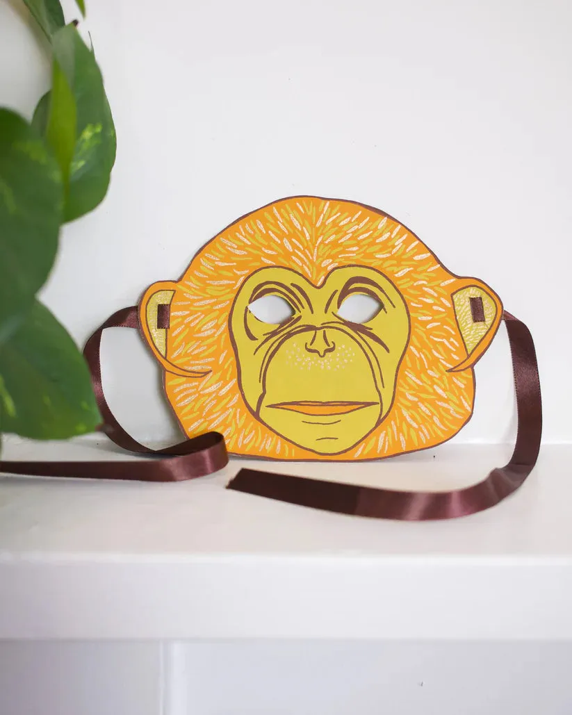 Monkey Mask Greeting Card